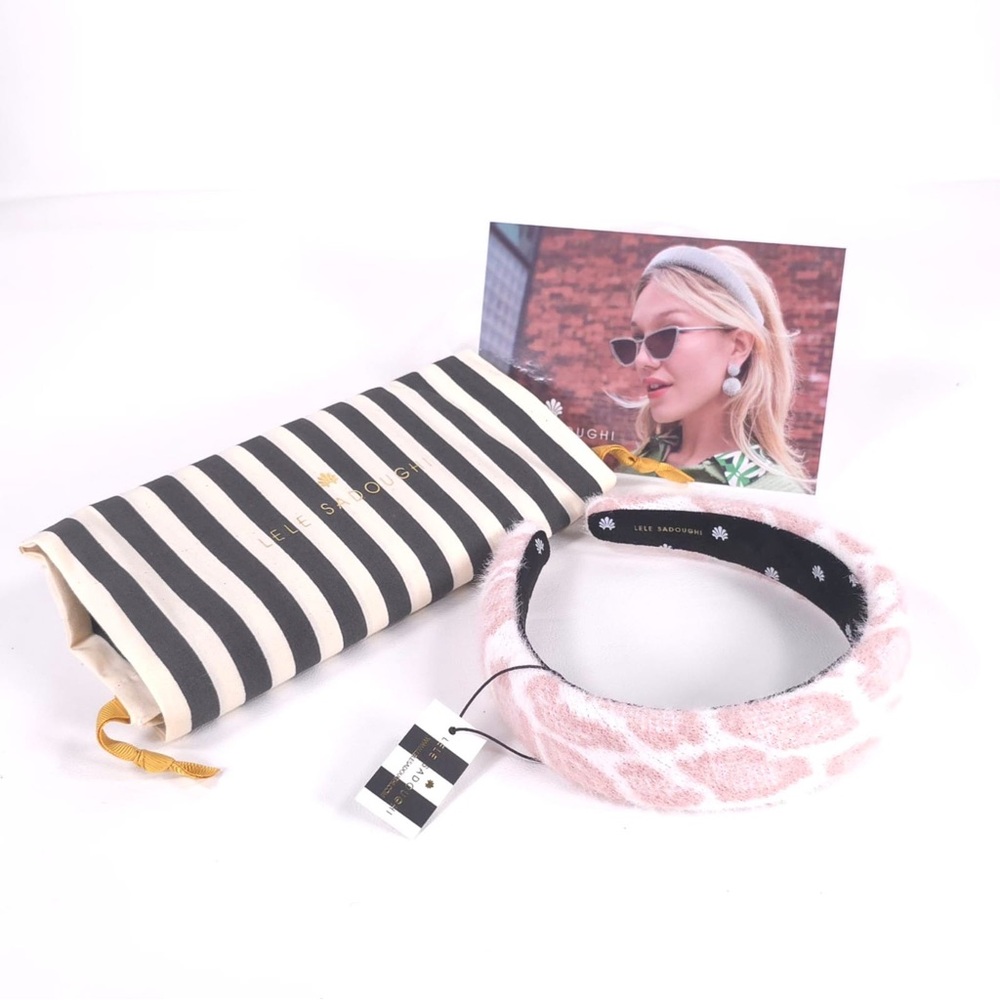 Lele Sadoughi New Leopard‎ Knit Alice Headband in Pink LSHA1214PL - Picture 14 of 16